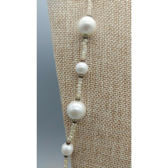 Rush By Denis & Charles Long Gray Beaded Necklace Faux Pearls 42"-44" - Picture 4 of 7